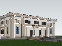 3d su dựng nhà văn hóa,nhà văn hóa thôn file sketchup,thiết kế nhà văn hóa model su